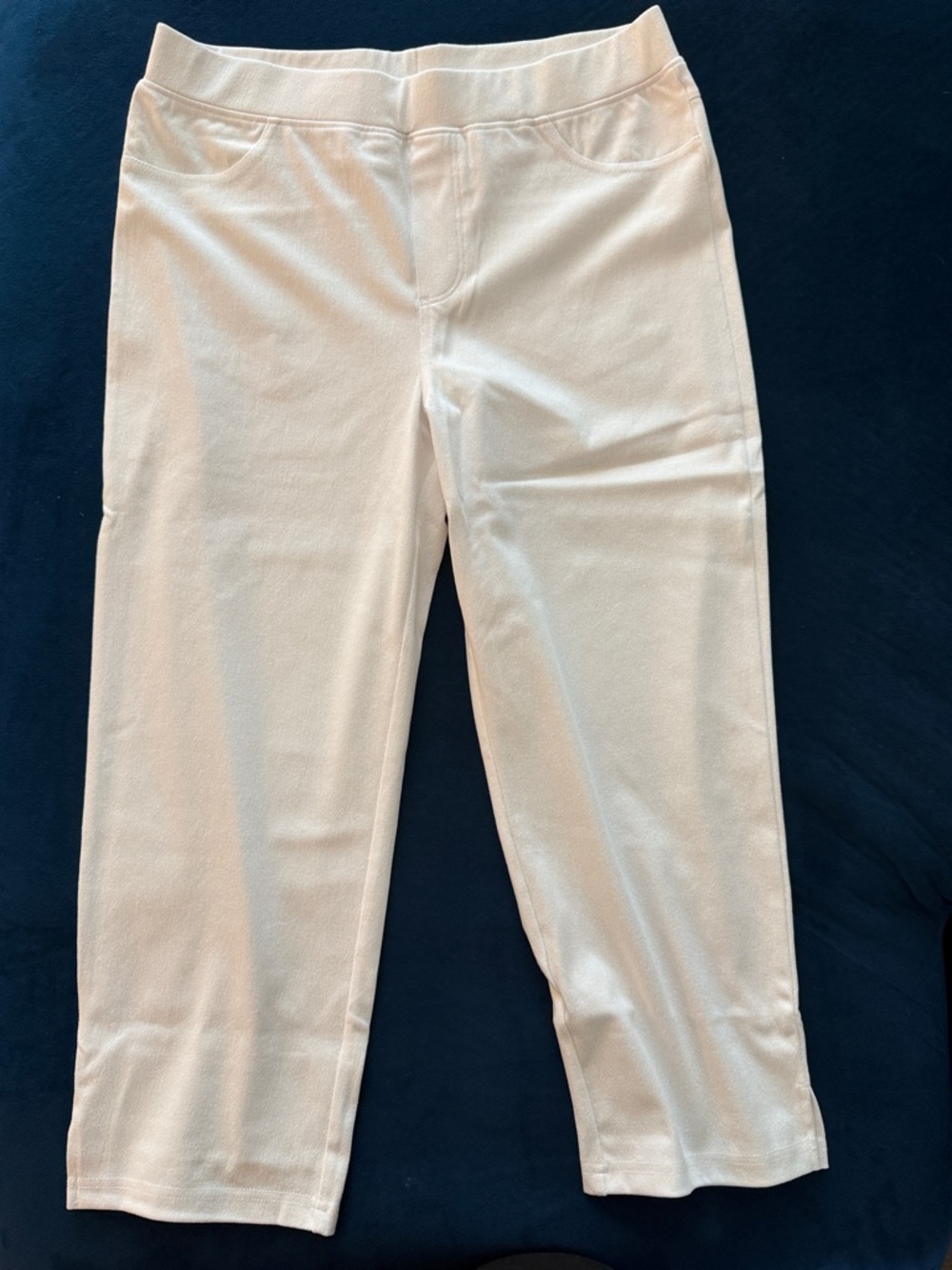 Cropped Stretch Ponte Pants - White